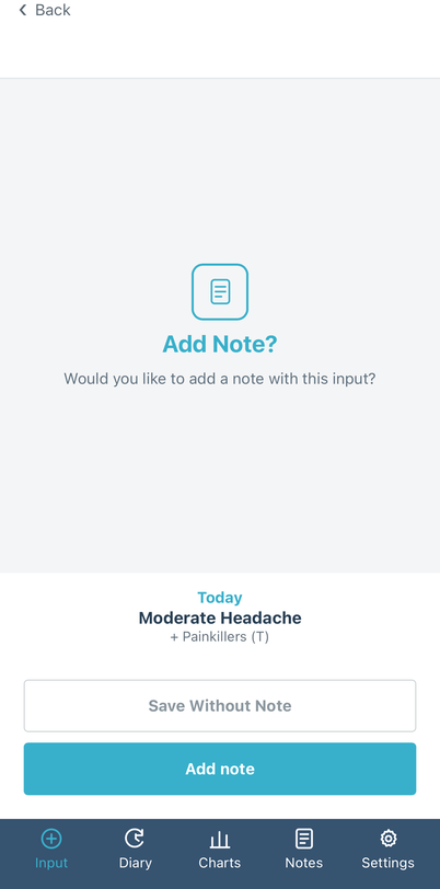 CEFREF choice to save without a note or add one